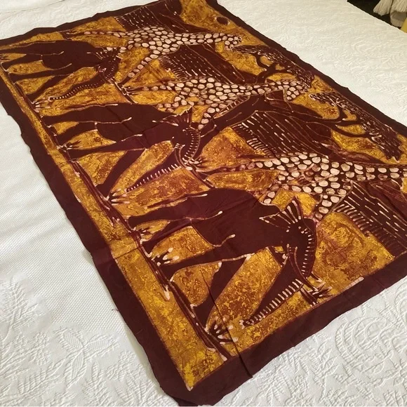 African wax print handmade batik fabric wall hangings lot of 3 - 33” x 45” - Picture 2 of 14